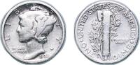 United States 1 Dime United States Federal republic 1925 D 1 Dime Mercury Dime Silver (.900) United States Mint of Denver, (5117000) 2.36g XF KM 14 -