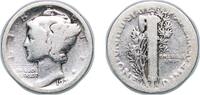 United States 1 Dime United States Federal republic 1921 1 Dime Mercury Dime Silver (.900) United States Mint of Philadelphia 2.35g F KM 140 Schön -