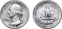 United States ¼ Dollar United States Federal republic 1937 D ¼ Dollar Washington Silver Quarter Silver (.900) United States Mint of Denver, (7189600) -