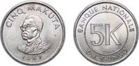 Republic of the Congo (Léopoldville) (1960-1971) 5 Makuta Republic of the Congo (Léopoldville) (1960-1971) 1967 5 Makuta Copper-nickel (75% Copper, 25% Nickel) (50000000) 6.5g BU KM 9 Sc -
