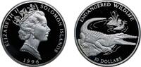Solomon Islands 10 Dollars Solomon Islands 1996 10 Dollars - Elizabeth II (Crocodile) Silver (.925) 31.47g PF -