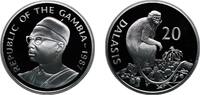 The Gambia 20 Dalasis The Gambia Republic 1987 20 Dalasis (World Wildlife Fund) Silver (.925) (25000) 28.34g PF KM 24 Schön 24 -