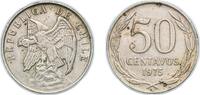 Chile 50 Centavos Chile Republic 1975 So 50 Centavos Nickel brass (70% Copper; 15% Nickel; 15% Zinc) Casa de Moneda de Chile Mint (38000000) 4g XF -