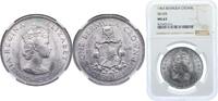 Bermuda 1 Crown Bermuda British Overseas Territory 1964 1 Crown - Elizabeth II (1st portrait) Silver (.500) (470000) 22.62g NGC MS 63 KM 14 Schö -