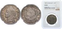 Dominican Republic ½ Peso Dominican Republic Second Republic 1897 A ½ Peso Billon (.350 silver) (Copper .650) Philadelphia Mint (916704) 12.5g NGC XF 40 -