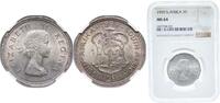 South Africa 2 Shillings South Africa 1959 2 Shillings - Elizabeth II (1st portrait) Silver (.500) (50%Ag, 50%Cu) (1219116) 11.31g NGC MS 64 KM 50 Hern S -