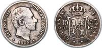 Philippines 10 Centavos Philippines Spanish colony 1885 10 Centavos - Alfonso XII Silver (.835) Manila Mint (5624662) 2.5g XF KM 148 -
