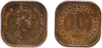 British Malaysia 1 Cent British Malaysia Malaya and British Borneo British colony 1961 1 Cent - Elizabeth II Bronze (10000000) 4.25g VF KM 5 Schön 42 -
