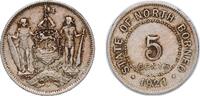 British Malaysia 5 Cents British Malaysia North Borneo British colony 1921 H 5 Cents Copper-nickel (75% Copper, 25% Nickel) (500000) 7.17g VF KM 5 Schön -