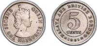 British Malaysia 5 Cents British Malaysia Malaya and British Borneo British colony 1961 5 Cents - Elizabeth II Copper-nickel (90000000) 1.41g XF KM 1 Sch -