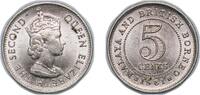British Malaysia 5 Cents British Malaysia Malaya and British Borneo British colony 1961 KN 5 Cents - Elizabeth II Copper-nickel 1.38g AU KM 1 Schön 43 -