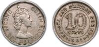 British Malaysia 10 Cents British Malaysia Malaya and British Borneo British colony 1961 10 Cents - Elizabeth II Copper-nickel (60784000) 2.82g XF KM 2 Sc -