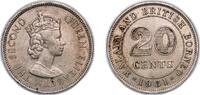 British Malaysia 20 Cents British Malaysia Malaya and British Borneo British colony 1961 H 20 Cents - Elizabeth II Copper-nickel (23000000) 5.67g AU KM 3 -