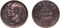 British Malaysia 1 Cent British Malaysia Sarawak British colony 1889 H 1 Cent - Charles C. Brooke Rajah Bronze (2675000) 9.55g XF KM 6 Y 7 -