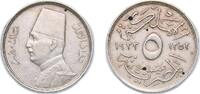 Egypt 5 Millièmes Egypt Kingdom 1933 (AH1352) H 5 Milliemes - Fuad (left) Copper-nickel (3000000) 3.84g AU KM 346 Schön 54 -