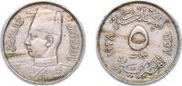 Egypt 5 Millièmes Egypt 1938 (AH1357) 5 Milliemes - Farouk Copper-nickel (75% Copper, 25% Nickel) (7000000) 3.96g XF KM 363 Schön 68 MHC 252 -
