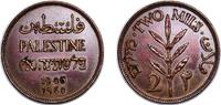 British Palestine 2 Mils British Palestine British Mandate 1945 2 Mils Bronze (95.5% Copper, 3% Tin, 1.5% Zinc) (960000) 7.76g XF KM 2 Schön 2 Aharoni 2 -