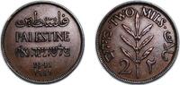 British Palestine 2 Mils British Palestine British Mandate 1941 2 Mils Bronze (95.5% Copper, 3% Tin, 1.5% Zinc) (1600000) 7.57g XF KM 2 Schön 2 Aharoni -