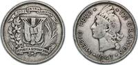 Dominican Republic ½ Peso Dominican Republic Third Republic 1947 ½ / Medio Peso Silver (.900) (Copper .100) (200000) 12.3g VF KM 21 Schön 6 -