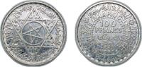 Morocco 100 Francs Morocco French Protectorate AH1372 (1953) 100 Francs - Mohammed V Silver (.720) Paris Mint (20001070) 4.03g AU Y 52 Lec 288 Sch -