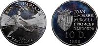 Andorra 10 Diners Andorra Principalty 1989 10 Diners - Joan Martí i Alanis (XXV Summer Olympic Games) Silver (.925) (15000) 12.09g PF KM 56 -
