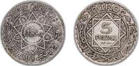 Morocco 5 Francs Morocco AH1352 (1934) 5 Francs - Mohammed V Silver (.680) (5000000) 4.95g XF Y 37 -