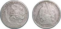 Peru ½ Sol Peru Republic 1928 LIMA GM ½ Sol Silver (.500) (3028000) 11.96g F KM 216 -