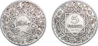 Morocco 5 Francs Morocco Sultanate AH1352 (1934) 5 Francs - Mohammed V Silver (.680) (5000000) 4.98g XF Y 37 -