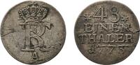 Germany 1⁄48 Thaler Germany Kingdom of Prussia 1773 A 1⁄48 Thaler - Frederick II Billon (.250 silver) Berlin Mint (48446000) 1.27g VF Olding FR 148 -