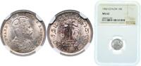 Sri Lanka 10 Cents Sri Lanka 1902 10 Cents - Edward VII Silver (.800) Royal Mint (Tower Hill) (1000000) NGC MS 62 KM 97 -
