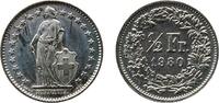 Switzerland ½ Franc Switzerland 1980 ½ Franc (Helvetia standing; copper-nickel) Copper-nickel (75% copper, 25% nickel) Bern Mint (31064000) 2.21g BU -