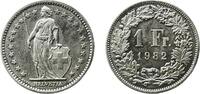 Switzerland 1 Franc Switzerland 1982 1 Franc (Helvetia standing; copper-nickel) Copper-nickel (75% copper, 25% nickel) Bern Mint (15049000) 4.39g PF -