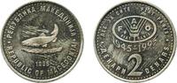 North Macedonia 2 Denars North Macedonia 1995 2 Denari (FAO) Nickel brass (70% Copper, 12% Nickel, 18% Zinc) Fabrika Suvenir Mint (1000000) 6.36g BU KM -