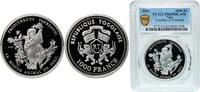 Togo 1000 Francs CFA Togo Republic 2005 1000 Francs - Propithecus Verreauxi Silver (.999) 20g PCGS PR 69 KM 73 -