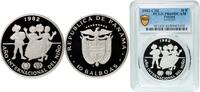 Panama 10 Balboas Panama Republic 1982 CHI 10 Balboas (International Year of the Child) Silver (.500) Valcambi SA Mint (8460) 26.5g PCGS PR 69 KM -