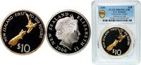 New Zealand 10 Dollars New Zealand State 2000 10 Dollars - Elizabeth II (4th Portrait; New Zealand, First to the Future) Gold plated silver (.925) (330 -