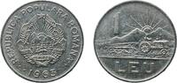 Romania 1 Leu Romania People's Republic 1963 1 Leu Nickel clad steel Bucharest Mint (71910000) 5.13g AU KM 90 Schön 112 -