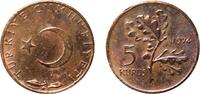 Turkey 5 Kuruş Turkey Republic 1974 5 Kuruş Bronze Turkish State Mint (13540000) 1.37g XF KM 890.1 KM 890.2 KM 890.3 Schön 405 -