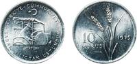Turkey 10 Kuruş Turkey Republic 1975 10 Kuruş (FAO) Aluminium (99.5% Aluminium, 0.4% Iron, 0.1% Other) Turkish State Mint (517000) 1.33g UNC KM -