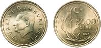 Turkey 5000 Lira Turkey Republic 1994 5000 Lira Nickel brass (69.5% Copper, 18% Zinc, 12% Nickel, 0.5% Manganese) Turkish State Mint (65792000) 1 -