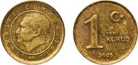 Turkey 1 Kuruş Turkey Republic 2005 1 Yeni Kuruş Brass (70% Copper, 30% Zinc) Turkish State Mint (148419560) 2.68g AU KM 1164 Schön 734 -