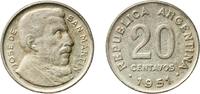 Argentina 20 Centavos Argentina Federal Republic 1951 20 Centavos (non magnetic; reeded edge) Copper-nickel Buenos Aires Mint (85782060) 4g XF KM 48 -