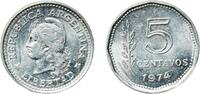 Argentina 5 Centavos Argentina Federal Republic 1974 5 Centavos Aluminium Buenos Aires Mint (18150000) 0.92g UNC KM 65 CJ 349-354 Schön 65 -