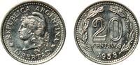 Argentina 20 Centavos Argentina Federal Republic 1958 20 Centavos Nickel plated steel Buenos Aires Mint (52710000) 4.05g UNC KM 55 CJ 263-267 Schön 5 -