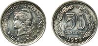 Argentina 50 Centavos Argentina Federal Republic 1958 50 Centavos Nickel clad steel Buenos Aires Mint (51750000) 4.97g UNC KM 56 CJ 258-262 Schön 56 -