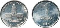 Argentina 1 Peso Argentina Federal Republic 1984 1 Peso Aluminium Buenos Aires Mint (184691379) 2.21g UNC KM 91 CJ 366 Schön 91 -