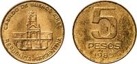 Argentina 5 Pesos Argentina Federal Republic 1985 5 Pesos Brass Buenos Aires Mint (14168000) 3.54g UNC KM 92 CJ 364,365 Schön 92 -