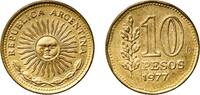 Argentina 10 Pesos Argentina Federal Republic 1977 BAˢ 10 Pesos Aluminium bronze (Cu 92 Al 8) Buenos Aires Mint (191520382) 6.39g UNC KM 72 CJ 319 -