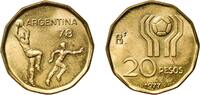 Argentina 20 Pesos Argentina Federal Republic 1977 BAˢ 20 Pesos (Soccer) Aluminium bronze (Cu 92 Al 8) Buenos Aires Mint (1506000) 4.92g UNC KM 75 -