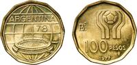 Argentina 100 Pesos Argentina Federal Republic 1977 BAˢ 100 Pesos (Soccer) Aluminium bronze (Cu 92 Al 8) Buenos Aires Mint (1506000) 6.41g UNC KM 7 -